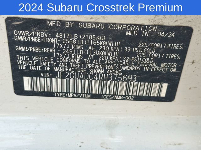 Used 2024 Subaru Crosstrek 2.0i Premium AWD/4WD image 26