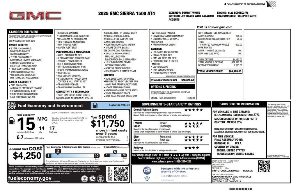 Used 2025 GMC Sierra 1500 AT4 image 3