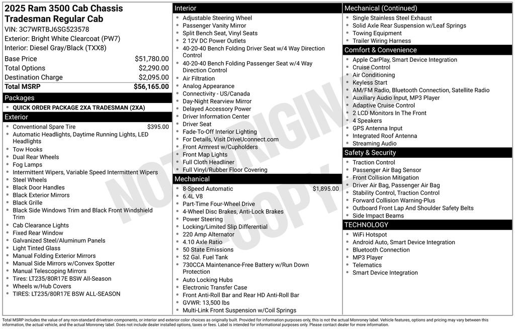 New 2025 RAM 3500 Tradesman AWD/4WD image 6