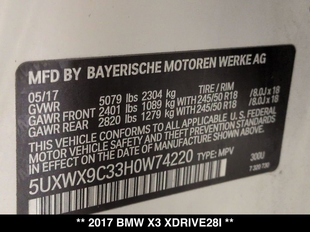 Used 2017 BMW X3 xDrive28i image 28