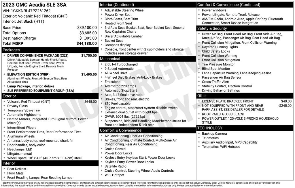 Used 2023 GMC Acadia SLE w/ Driver Convenience Package image 40