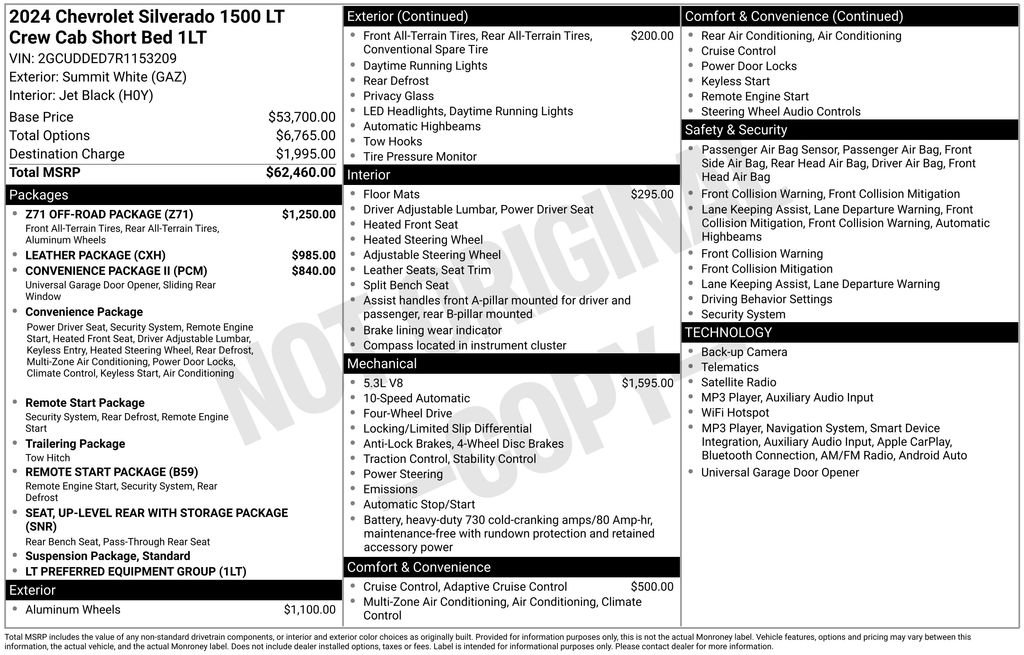 Used 2024 Chevrolet Silverado 1500 LT w/ Z71 Off-Road Package AWD/4WD image 2