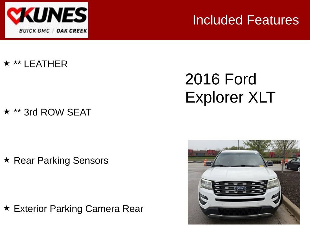Used 2016 Ford Explorer XLT w/ Equipment Group 202A AWD/4WD image 2