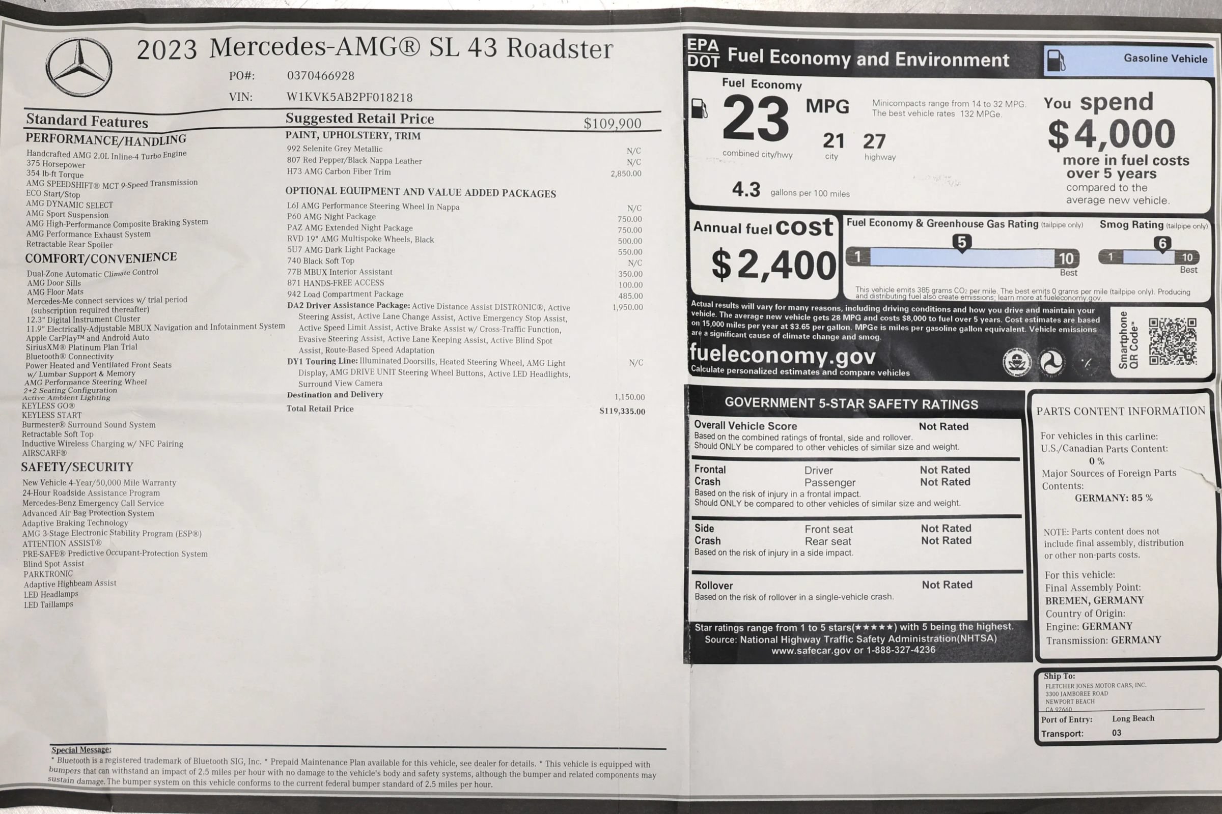 Used 2023 Mercedes-Benz SL 43 AMG image 6