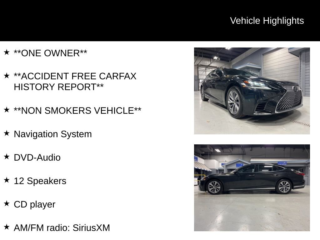 Used 2019 Lexus LS 500 AWD w/ Accessory Package (Z1) image 2