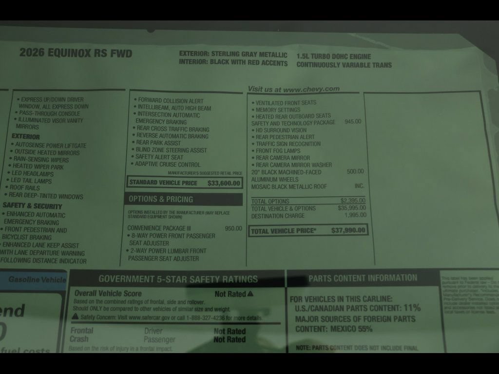 New 2026 Chevrolet Equinox RS w/ Convenience Package III FWD image 26