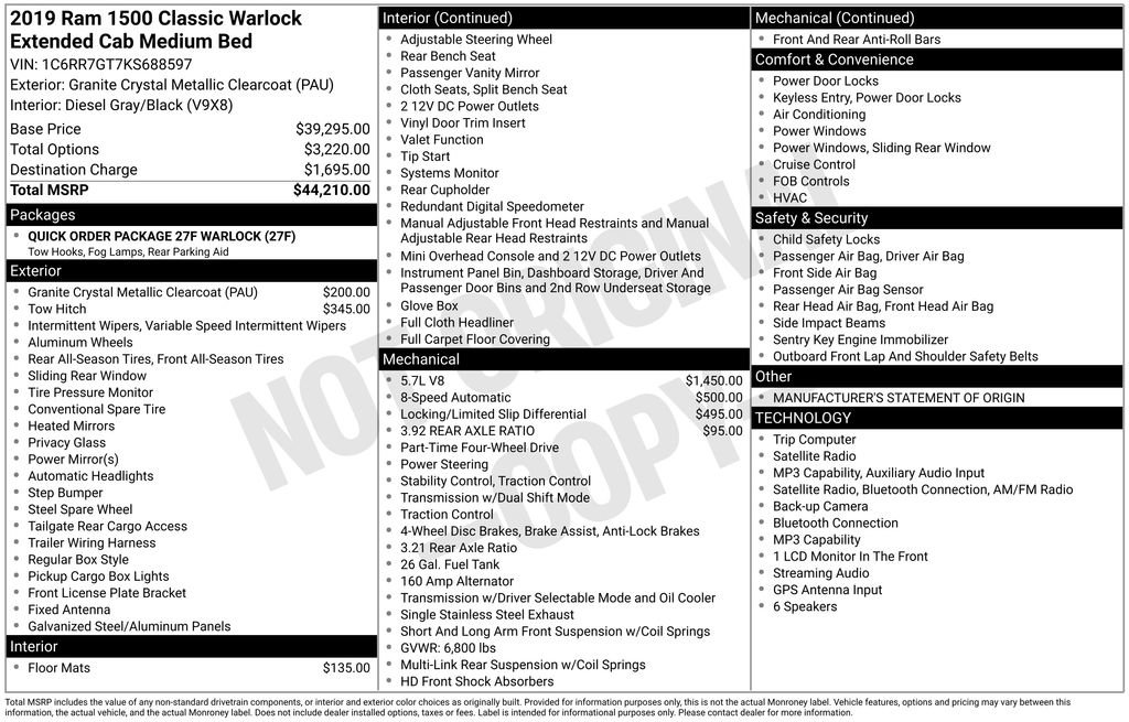 Certified 2019 RAM 1500 Warlock AWD/4WD image 7