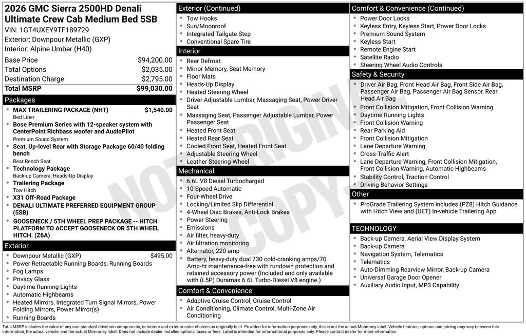 New 2026 GMC Sierra 2500 Denali Ultimate w/ Max Trailering Package image 30