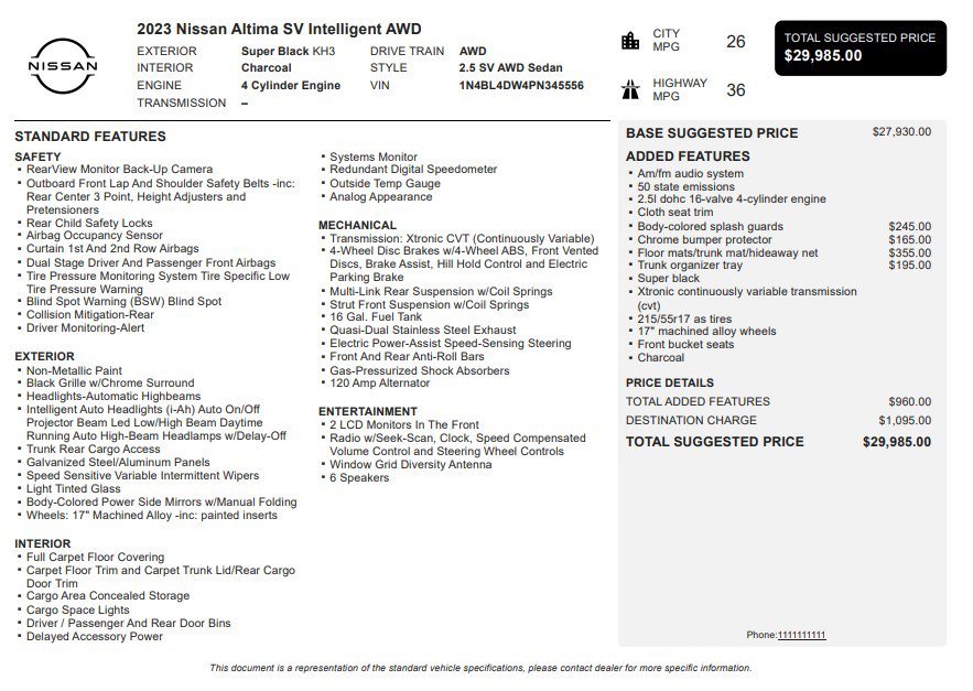 Used 2023 Nissan Altima 2.5 SV image 33