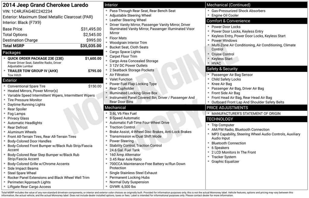 Used 2014 Jeep Grand Cherokee Laredo w/ Quick Order Package 23E image 20