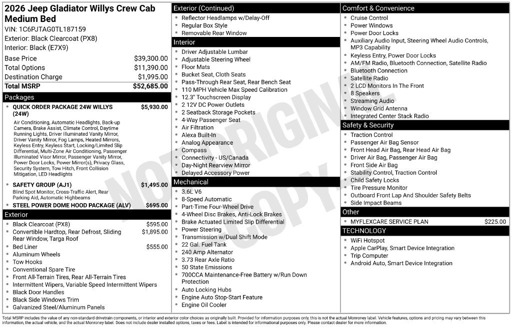 New 2026 Jeep Gladiator Sport AWD/4WD image 7