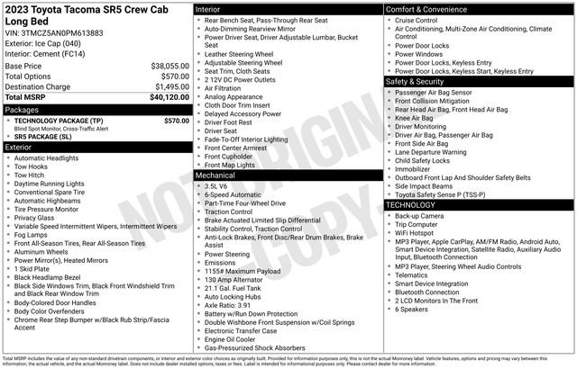 Used 2023 Toyota Tacoma SR5 w/ Technology Package AWD/4WD image 36