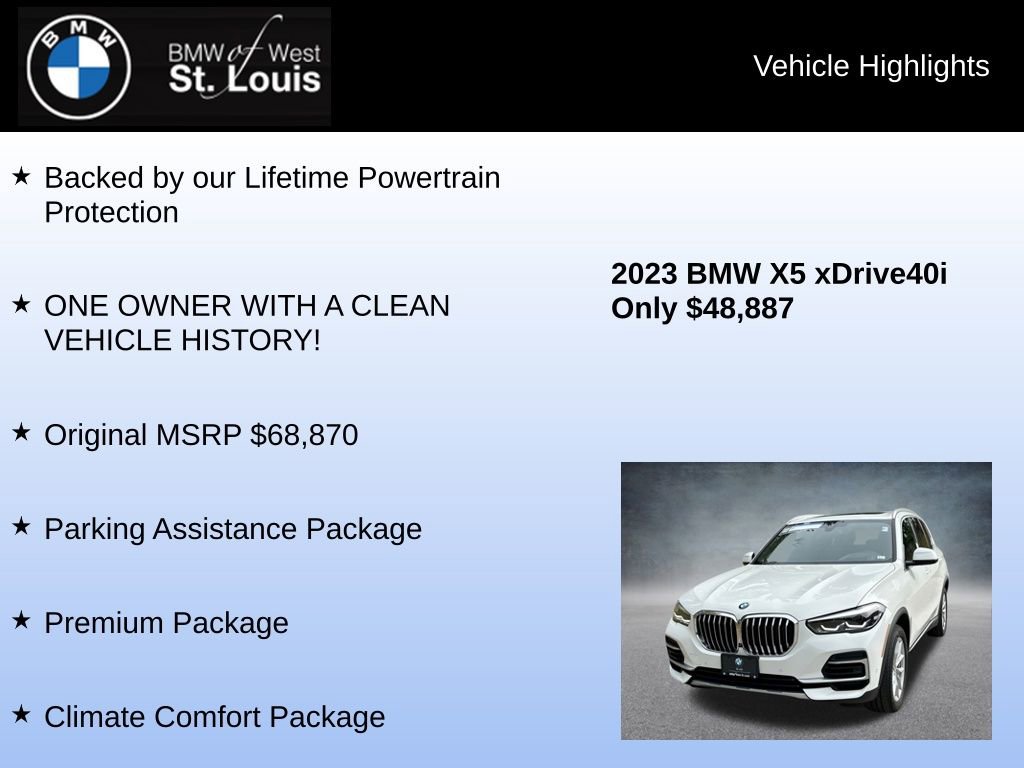 Used 2023 BMW X5 xDrive40i w/ Premium Package image 8