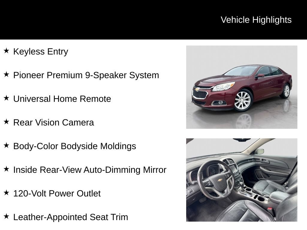 Used 2015 Chevrolet Malibu LT w/ Leather Package FWD image 16