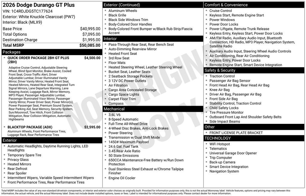 New 2026 Dodge Durango GT image 2