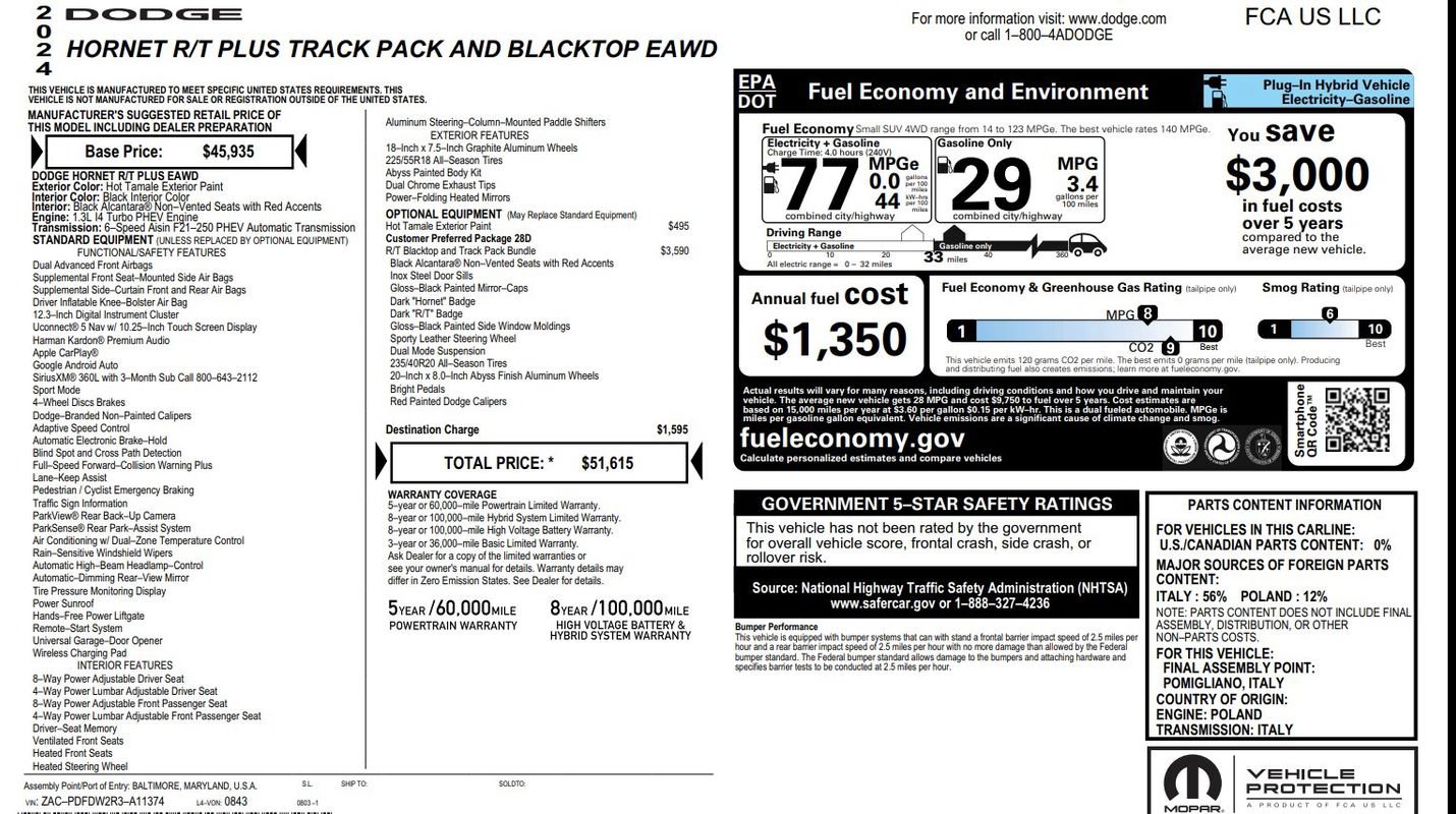 Used 2024 Dodge Hornet R/T Plus AWD/4WD image 9