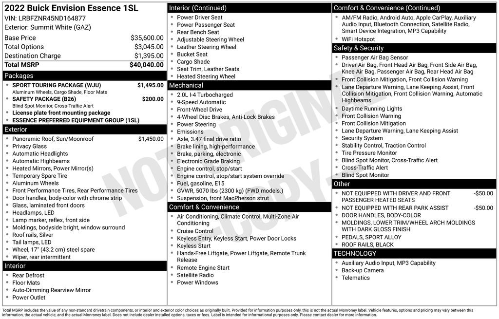 Used 2022 Buick Envision Essence w/ Sport Touring Package image 4