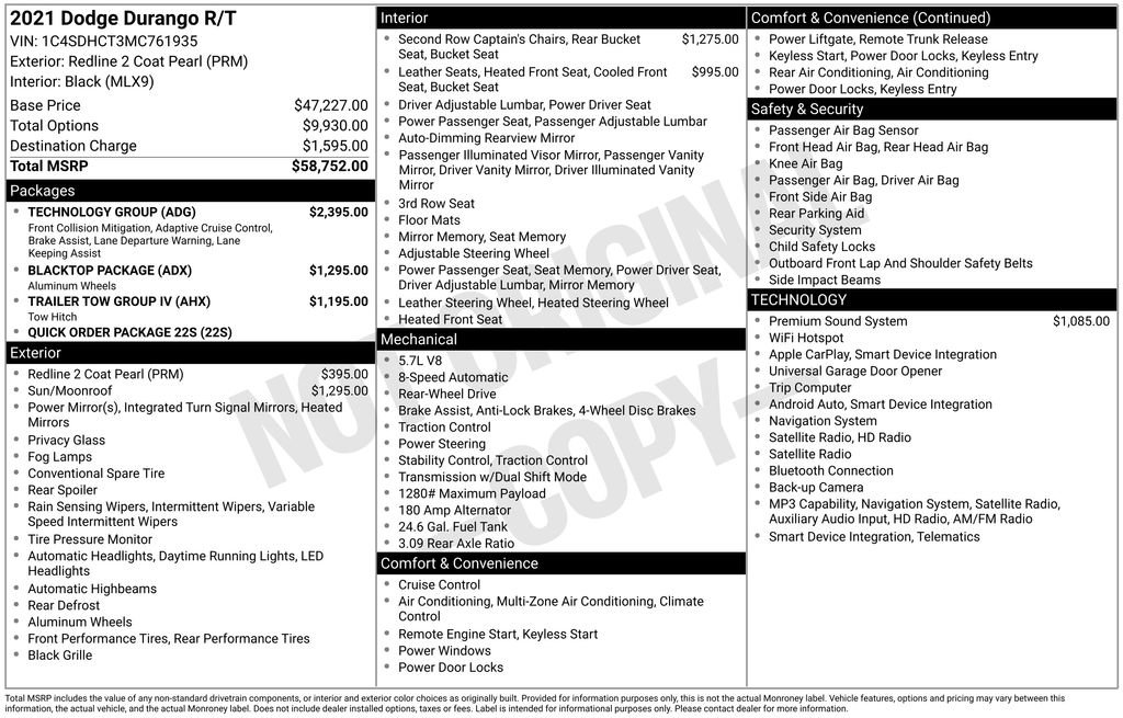 Used 2021 Dodge Durango R/T w/ Technology Group RWD image 15