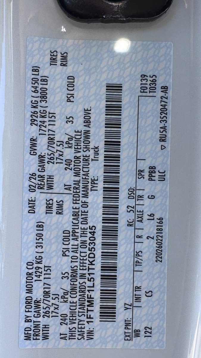 New 2026 Ford F150 XL w/ Equipment Group 103A High image 13