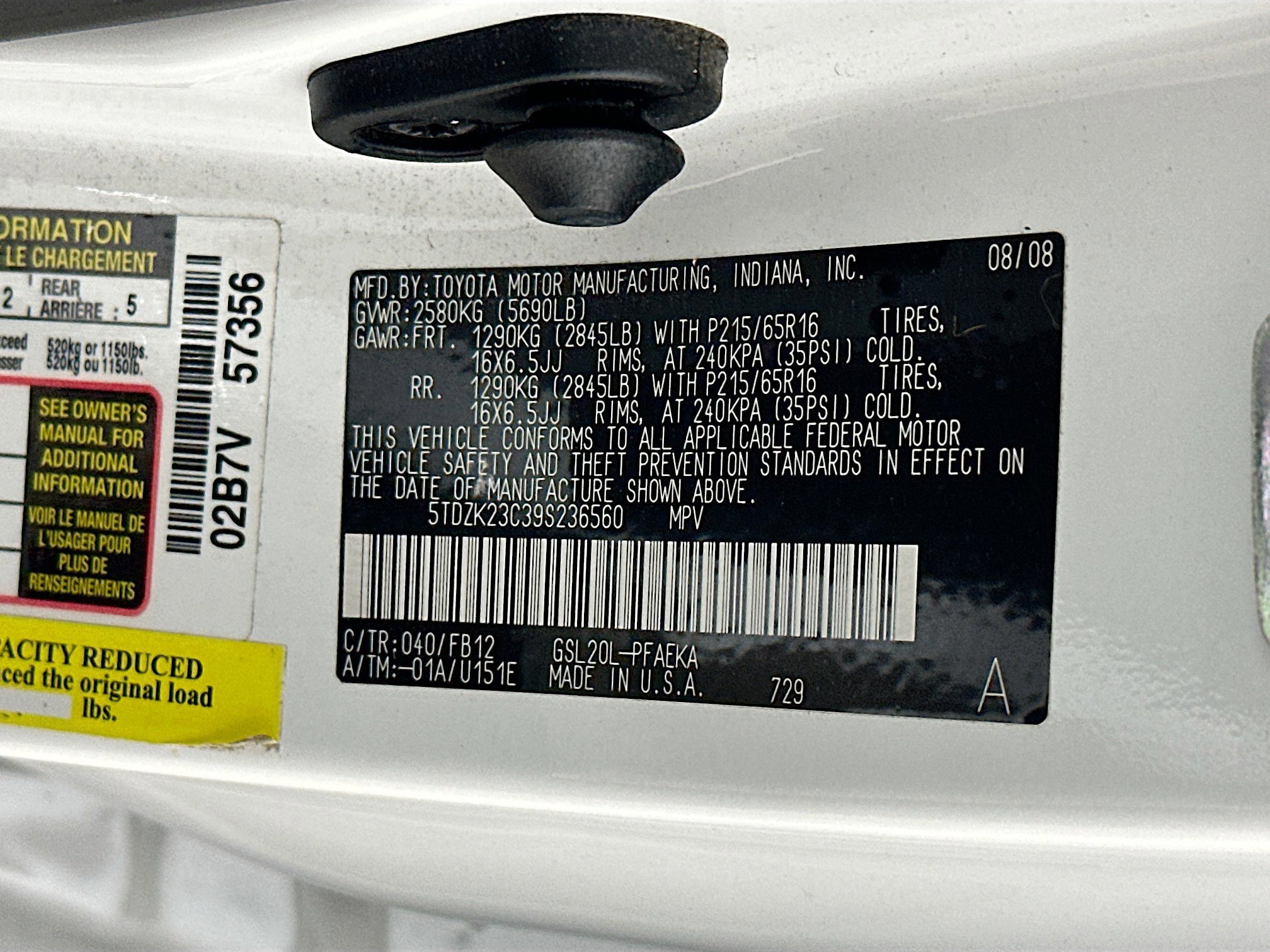 Used 2009 Toyota Sienna CE FWD image 12