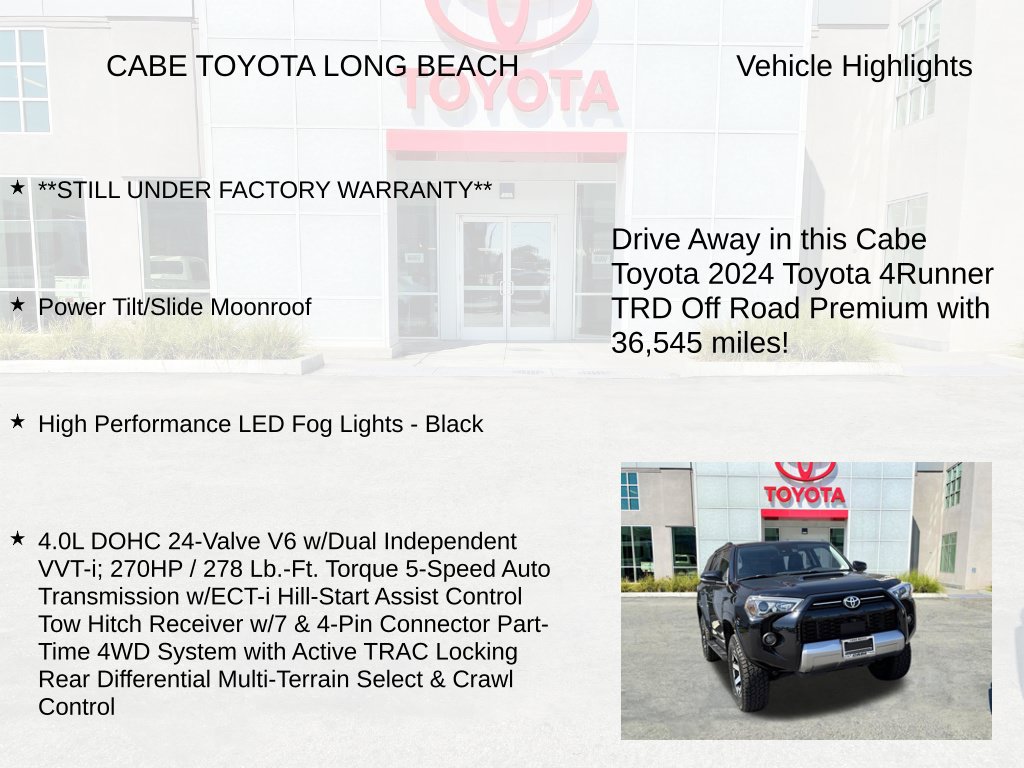 Used 2024 Toyota 4Runner TRD Off-Road Premium w/ Off Road Premium Plus Package AWD/4WD image 7