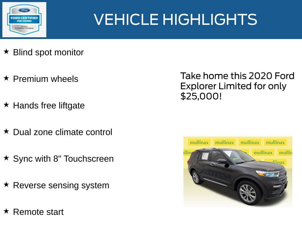 Certified 2020 Ford Explorer Limited w/ Class III Trailer Tow Package AWD/4WD image 23