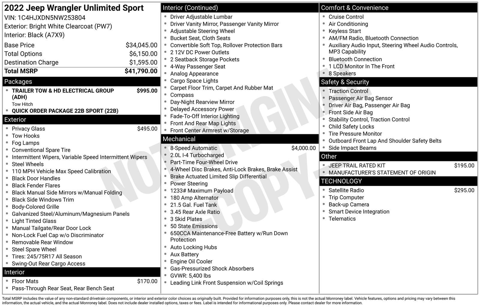 Used 2022 Jeep Wrangler Unlimited Sport AWD/4WD image 10