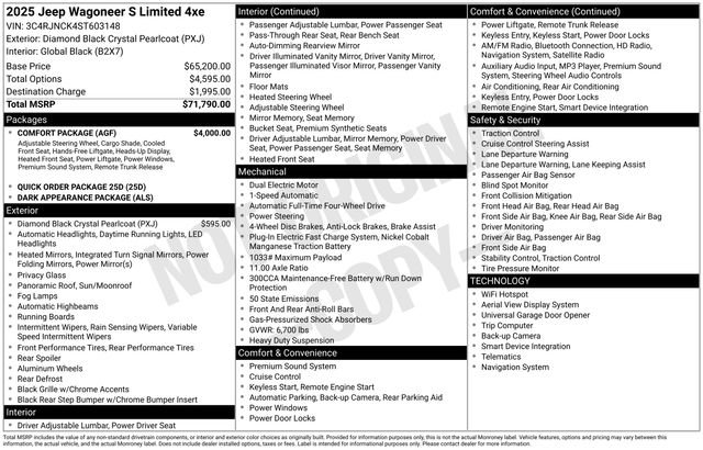 New 2025 Jeep Wagoneer S Limited w/ Comfort Package AWD/4WD image 4