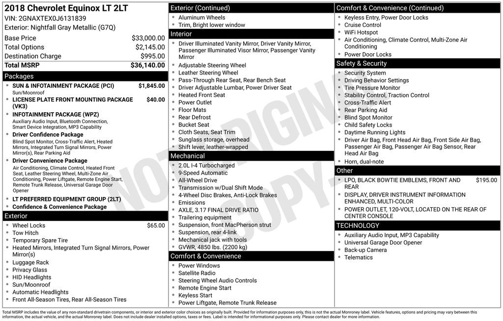 Used 2018 Chevrolet Equinox LT w/ Sun & Infotainment Package image 17