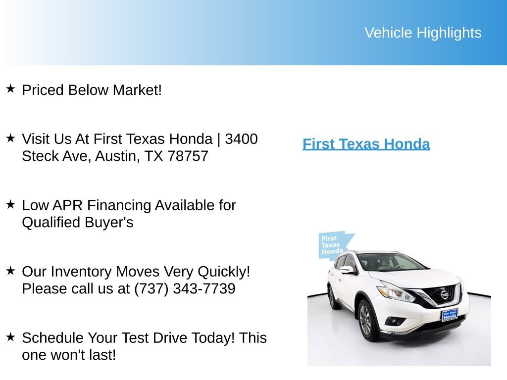 Used 2017 Nissan Murano SL FWD image 10
