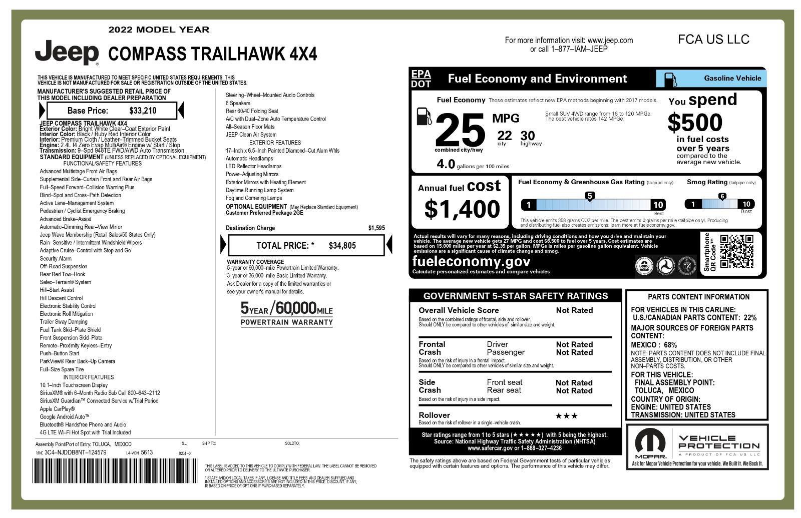 Used 2022 Jeep Compass Trailhawk image 43