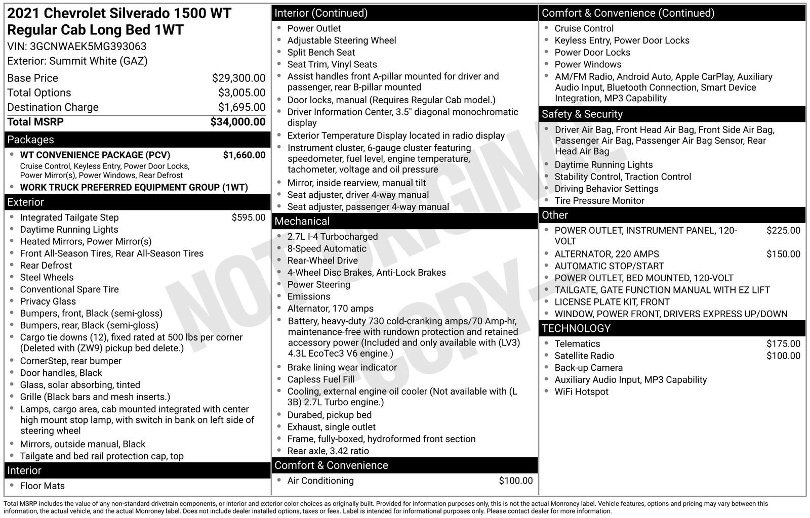 Used 2021 Chevrolet Silverado 1500 W/T w/ WT Convenience Package RWD image 6