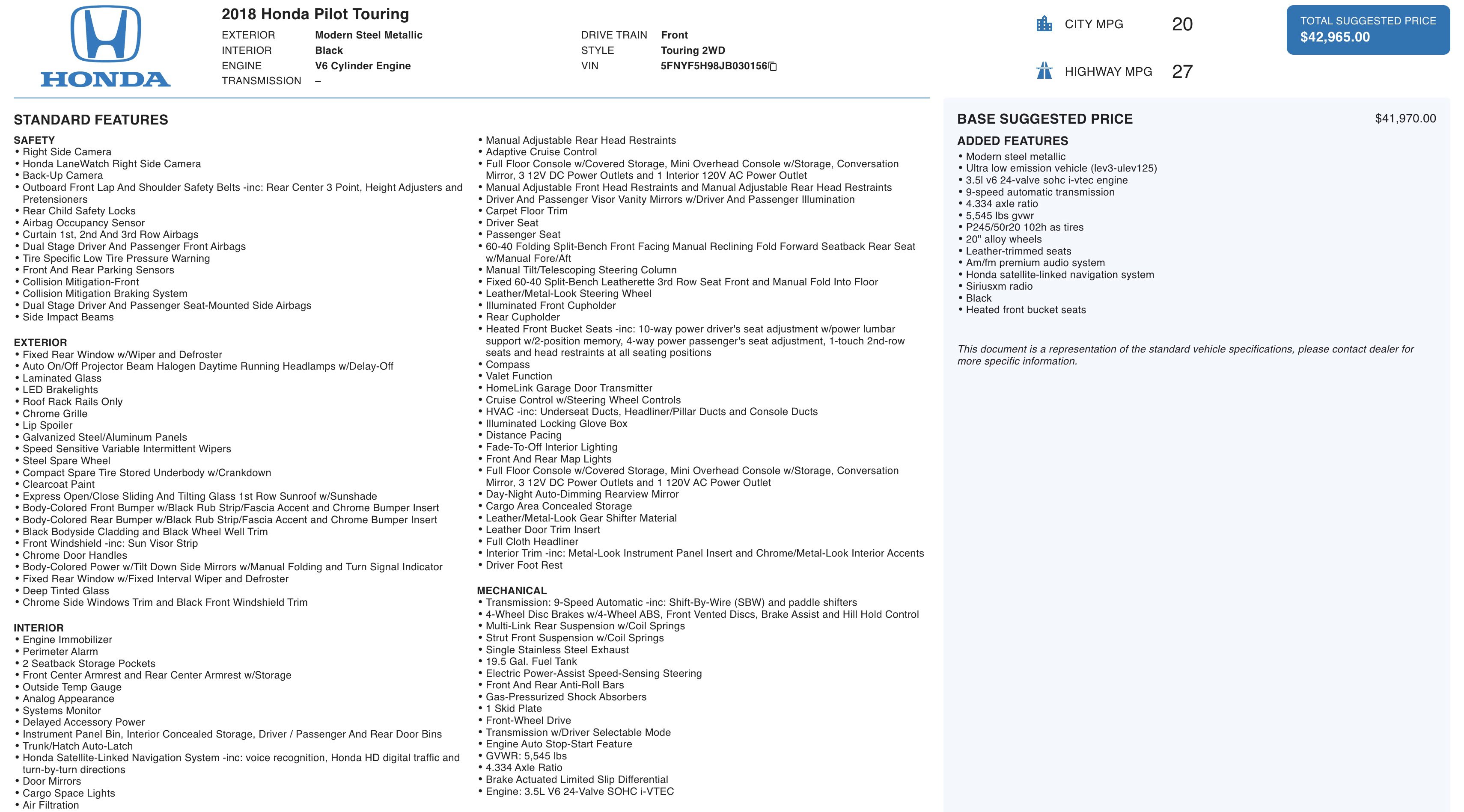 Used 2018 Honda Pilot Touring image 4