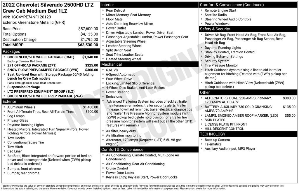 Used 2022 Chevrolet Silverado 2500 LTZ w/ Gooseneck/5TH Wheel Package image 5