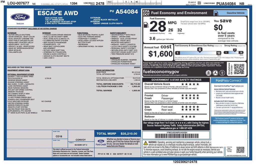 Used 2023 Ford Escape Active w/ Tech Pack #2 AWD/4WD image 33