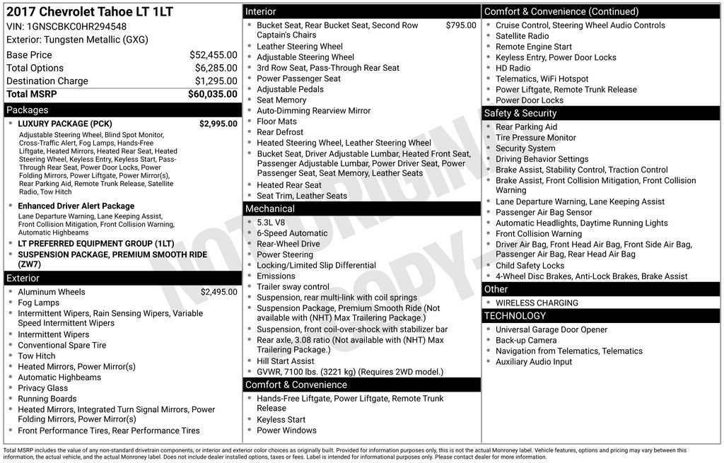 Used 2017 Chevrolet Tahoe LT w/ Luxury Package image 4
