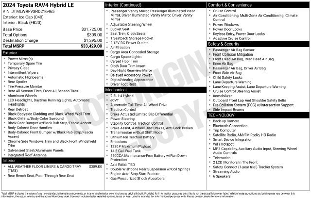 Certified 2024 Toyota RAV4 LE AWD/4WD image 31