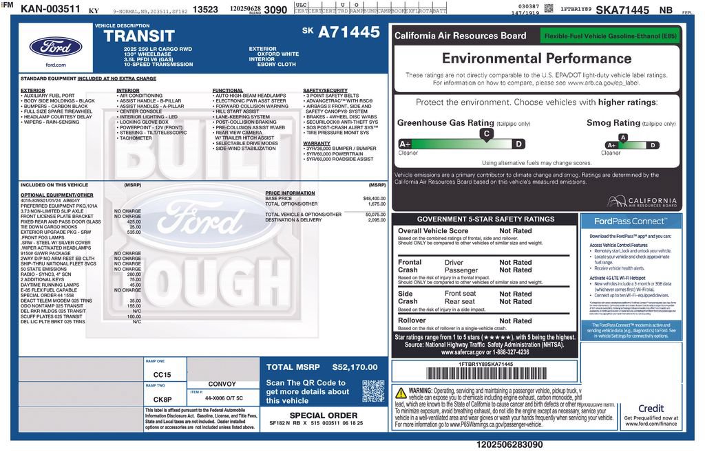 Used 2025 Ford Transit 250 Low Roof w/ Exterior Upgrade Package RWD image 31