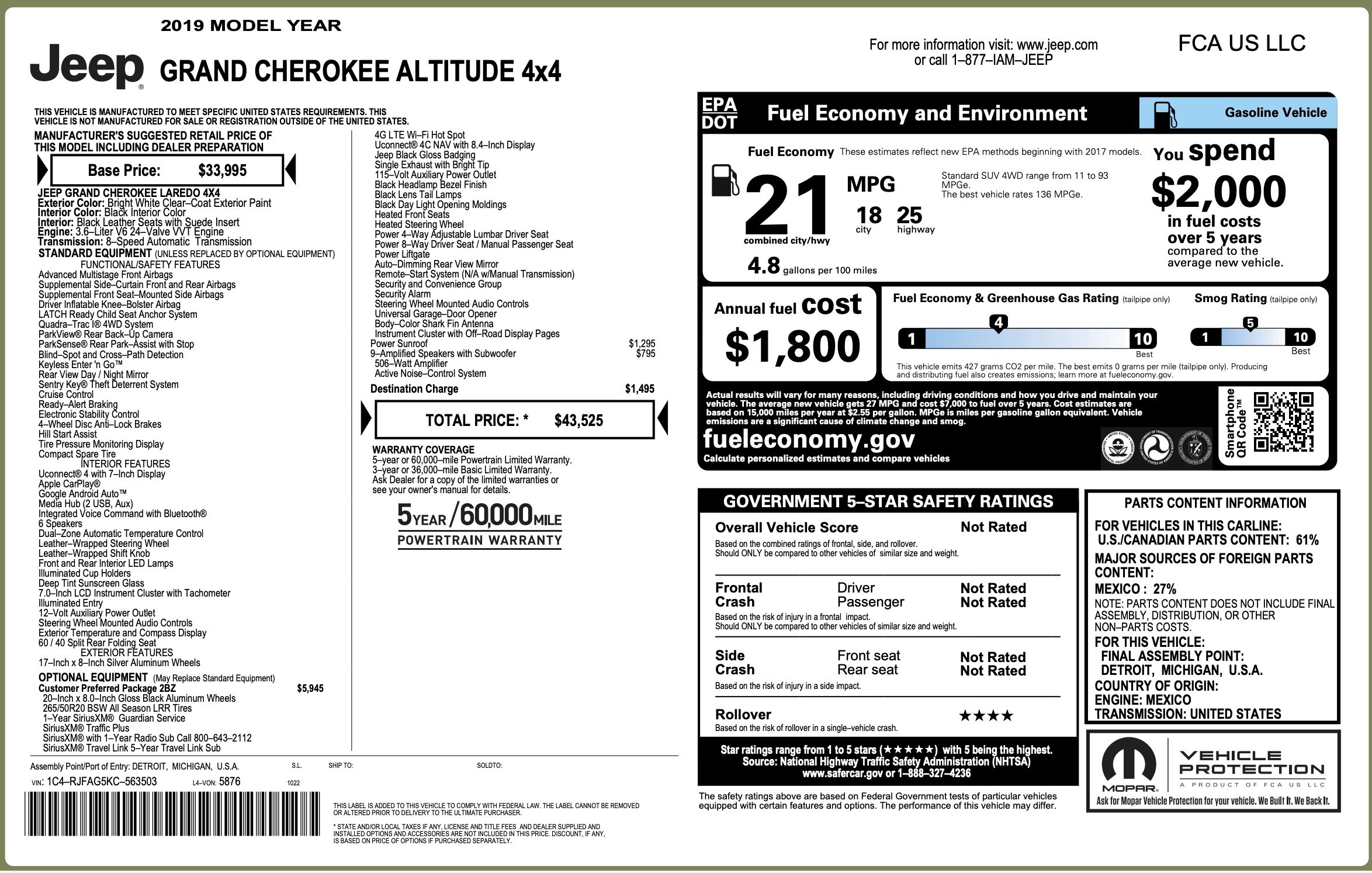 Used 2019 Jeep Grand Cherokee Altitude image 5