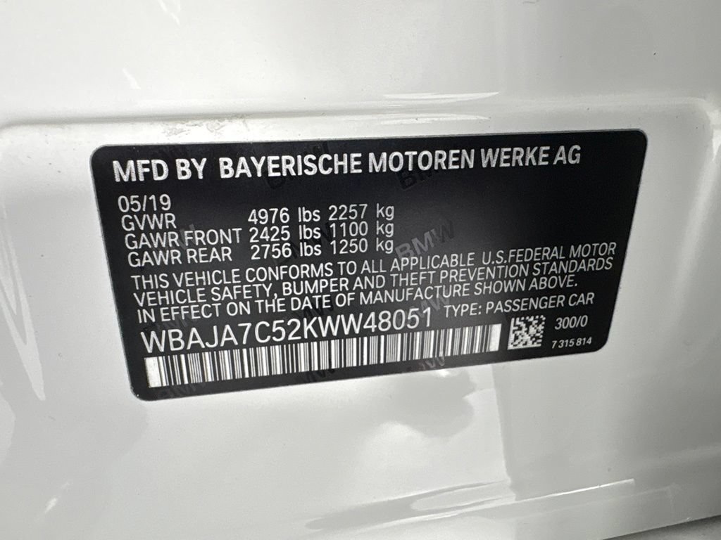 Used 2019 BMW 530i xDrive w/ Convenience Package AWD/4WD image 10