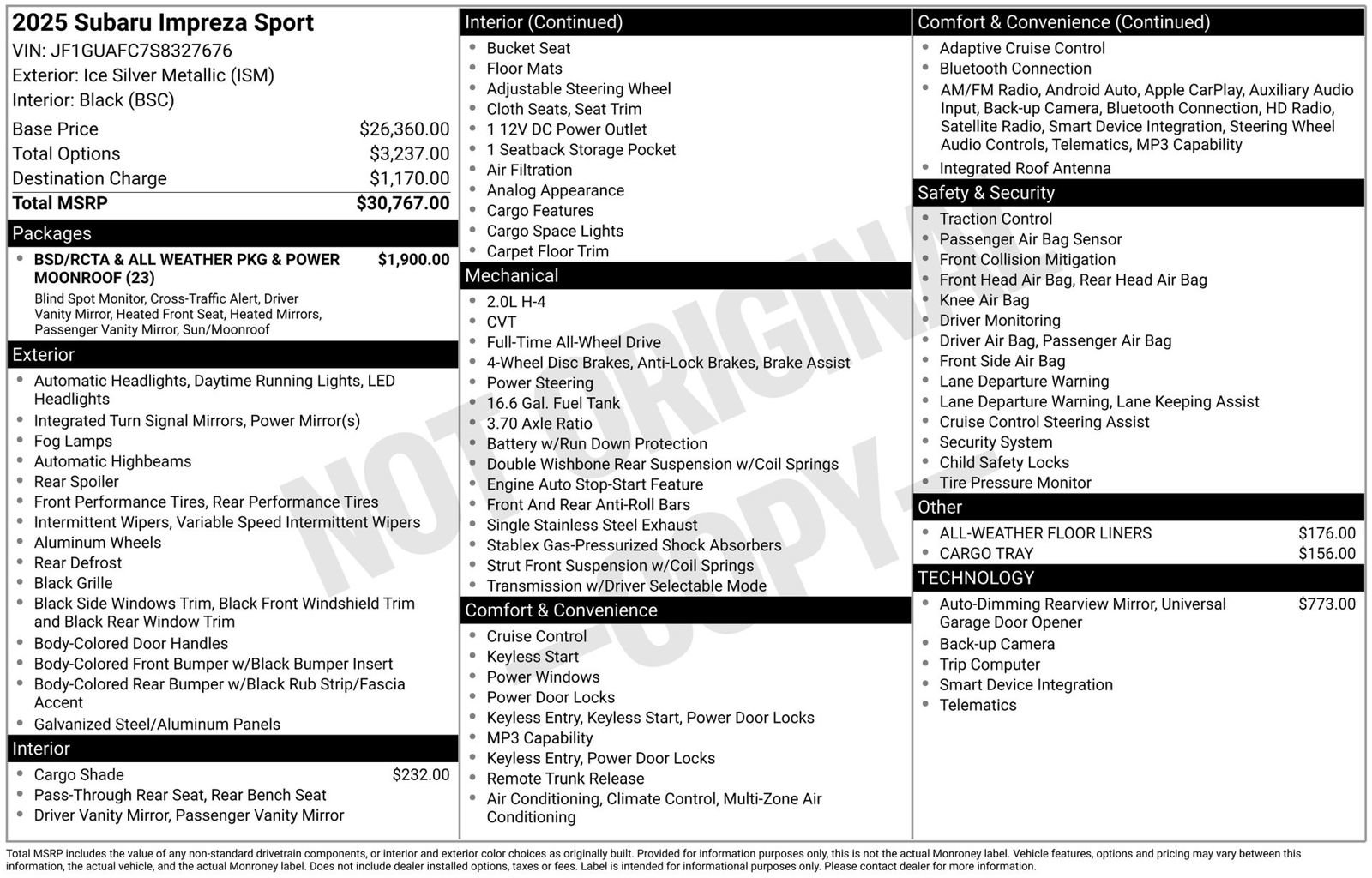 Certified 2025 Subaru Impreza 2.0i Sport AWD/4WD image 3