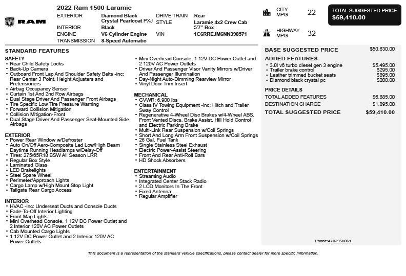 Used 2022 RAM 1500 Laramie RWD image 3