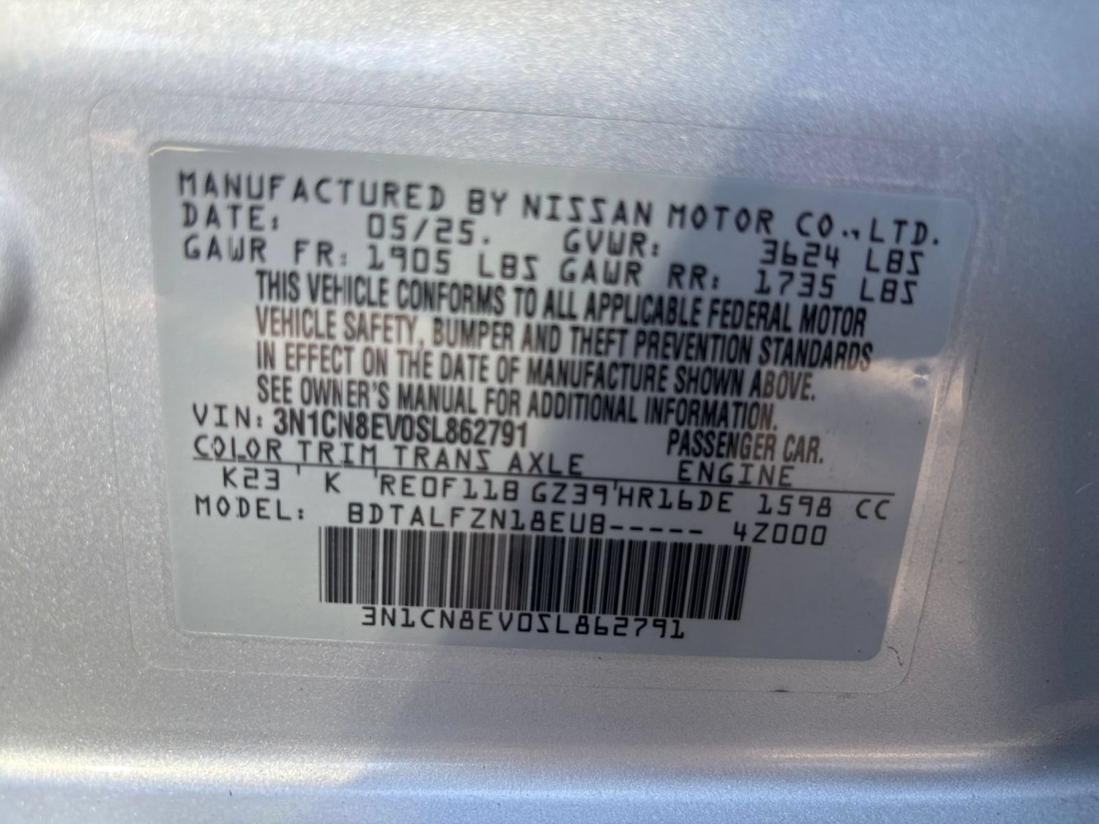 Used 2025 Nissan Versa SV FWD image 26
