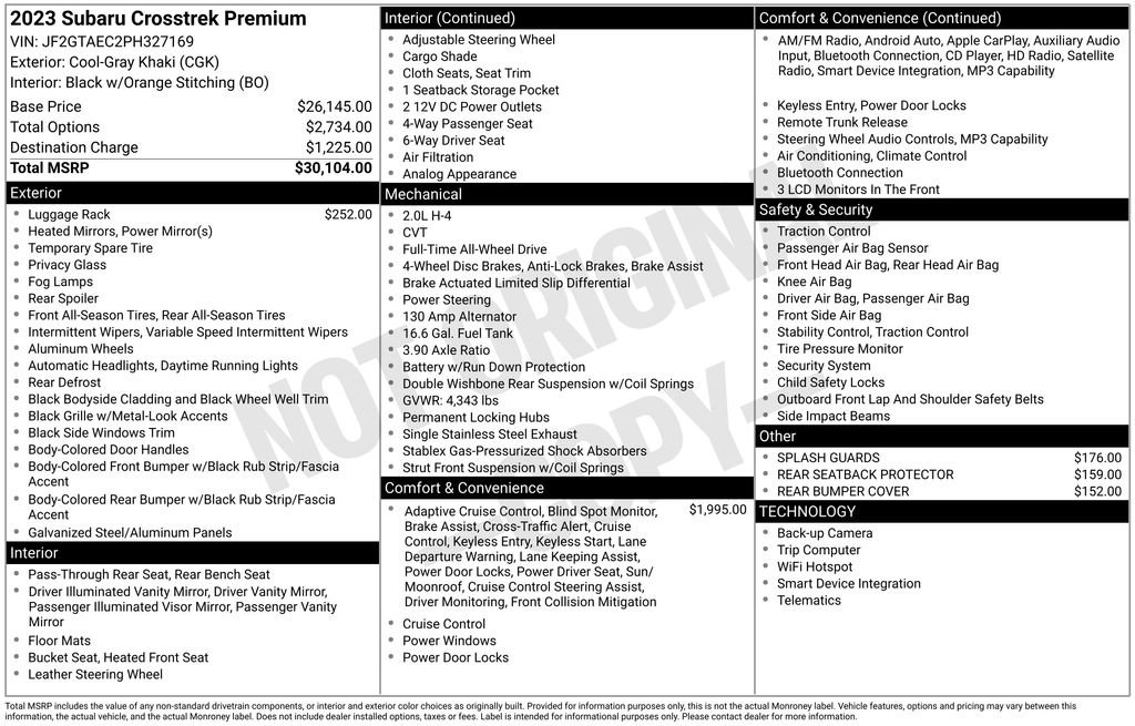 Certified 2023 Subaru Crosstrek 2.0i Premium image 54