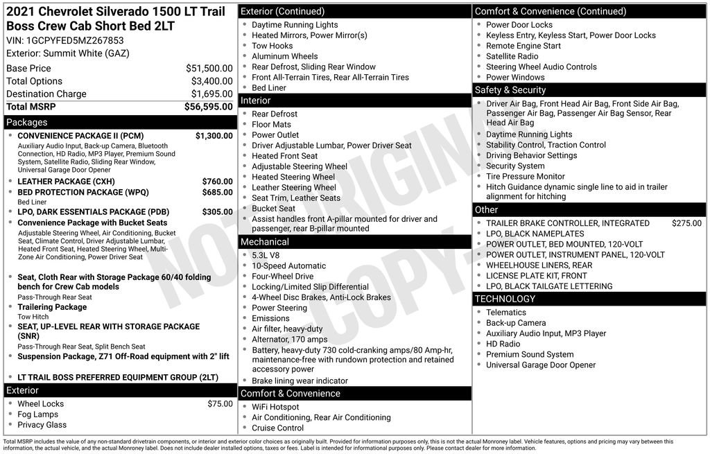 Used 2021 Chevrolet Silverado 1500 LT Trail Boss w/ Convenience Package II image 39