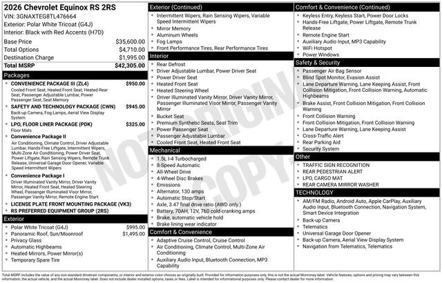 New 2026 Chevrolet Equinox RS w/ Convenience Package III AWD/4WD video 5