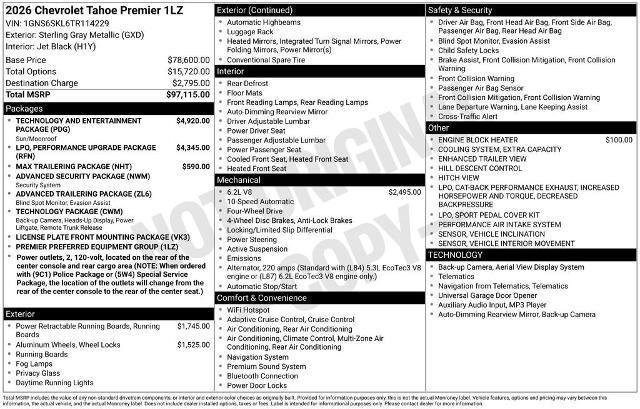 New 2026 Chevrolet Tahoe Premier AWD/4WD image 37