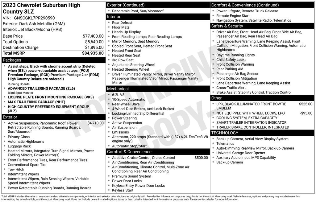 Used 2023 Chevrolet Suburban High Country RWD image 33