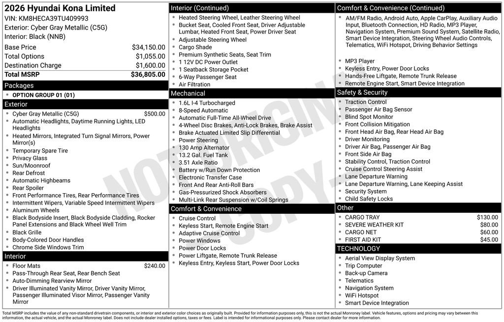 New 2026 Hyundai Kona Limited AWD/4WD image 3