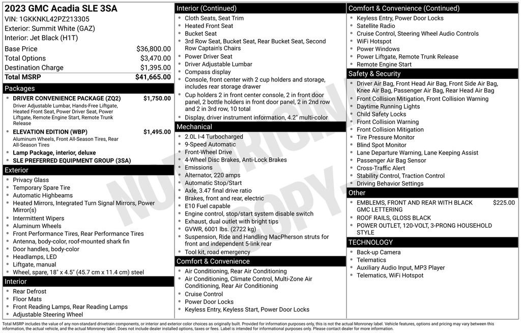 Used 2023 GMC Acadia SLE w/ Driver Convenience Package image 6